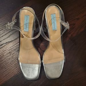 NIB! Betsey Johnson Clear Strap Heals